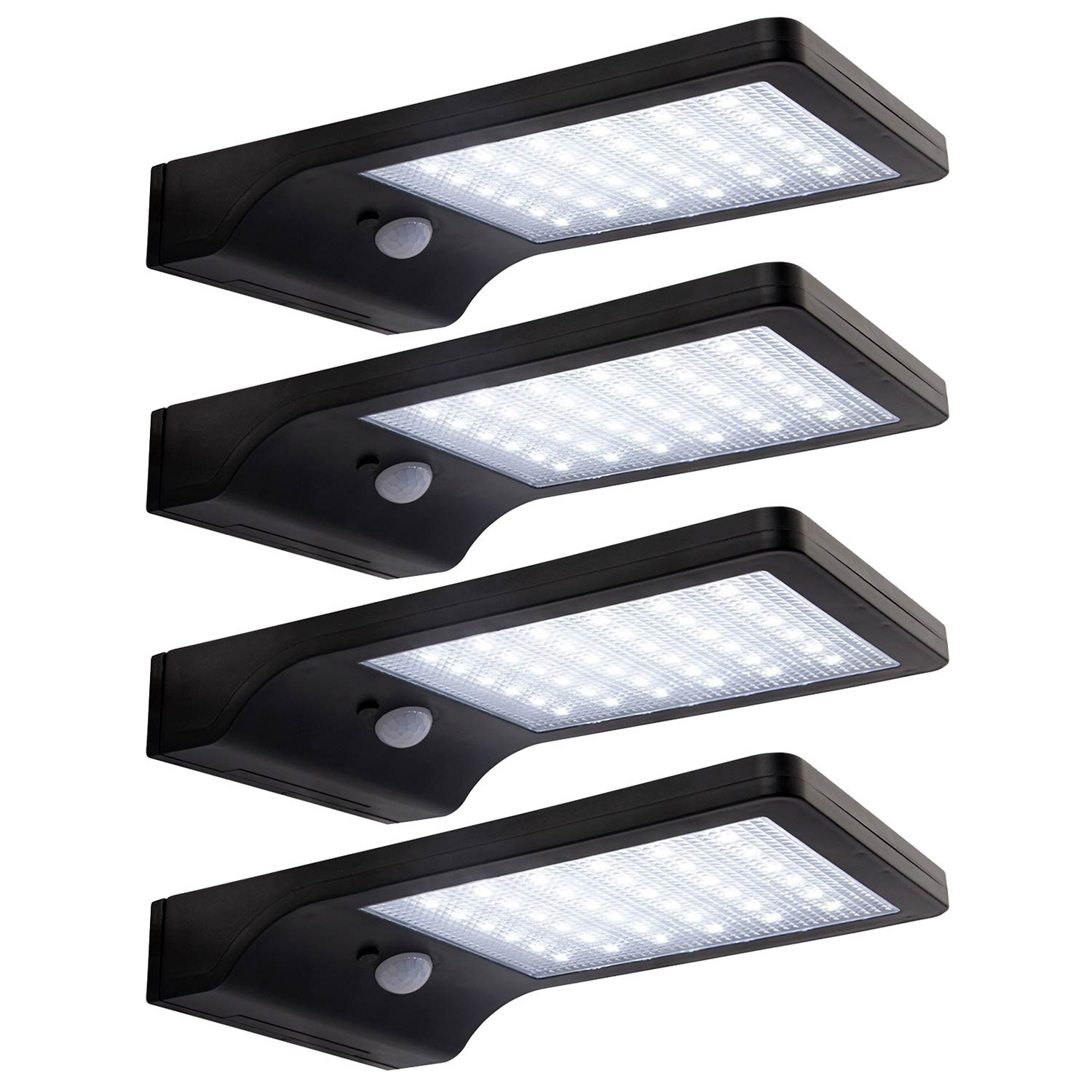Conjunto de 4 candeeiros de parede exteriores LED solares com sensor de movimento 3000K 7hSevenOn Outdoor Candeeiros de parede e
